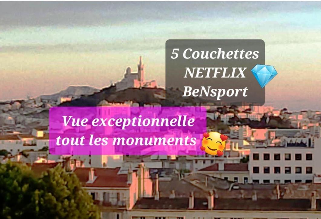 Sublime 2 Pieces Vue Incroyable Mer Et Tout Les Monuments De Marseille Bagian luar foto